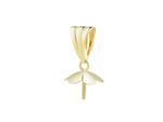 9ct Yellow Gold Grooved Bail With 4.5mm Flower Thread Cup - Solid 9ct Gold