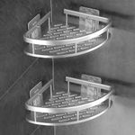 2pcs Corner Shower Caddy Bathroom Storage Shelf Rack Basket Organiser Tidy Tray