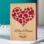 Personalised Wooden Wedding Anniversary Card With Any Name Date Congratulations