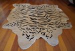 Brazilian Tiger Cowhide Printer Rug Gold and Black  160cm x 160cm
