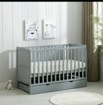 Wooden Baby Cot Bed & Drawer & Aloe Vera Mattress (Orlando with Drawer)