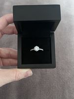 18ct White Gold and Lab Diamond Ring Size K