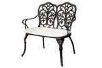 SH&G 2 Seater Love Bench | Antique Bronze Aluminium with Cream Cushion