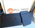 Classic Mini Door Cards 1973-2000 Black Vinyl Red Stitch Set 4 Uk Made