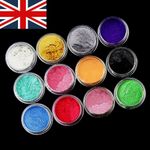 12 Colors Set of Mica Powder Pigment, Cosmetic Grade Dye for Epoxy Resin & Craft