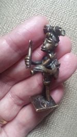 Rare akan gold weight representing farm works, antique, tribal