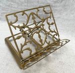Vintage Folding Brass Book Stand Bible Stand Recipe Book Travelling Lectern