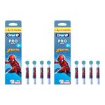 8x Oral-B Pro Kids Spiderman Electric Toothbrush Replacement Heads Extra Soft
