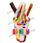 Rainbow Ice Cream Sundae Sticker Decals KBG Van(Choose Size)
