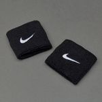 Nike Black Wristbands Swoosh Sports Sweat Stretch Set Of 2 Tennis Football BNWT