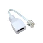  BT Socket to RJ11 Plug 4 Pin Telephone Phone Cable Adaptor Converter White