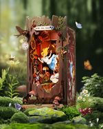 Rolife 3D Wooden DIY Miniature Dollhouse Book Nook Model LED Bookshelf Xmas Gift