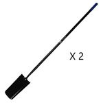 Long Handled Digging Spade X2 Solid Forged Fencing 1600mm Heavy Duty Garden Tool