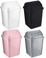 5L Bathroom Bin Swing Top Dust Bin Plastic Waste Paper Basket Office Kitchen New