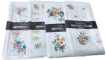 10 Pack Ladies Hankies Handkerchiefs White Floral Print Cotton Polyester