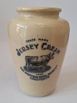 Jersey Pictorial Cream Pot, The Sheffield Model Dairy