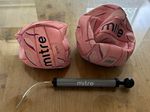 Mitre Netball Bundle 2x Pink Netballs Size 4 & 5 with Hand Pump
