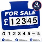 Car For Sale Sales Signs/Price Boards, PLUS Numbers Display (Blue) (Sun Visor)X6