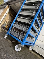 Euro Crate Drawers Storage Trolley Wheels Racking 5x25 Litre 600x400x1200