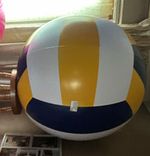 Large Inflatable Plastic Beach Ball Blue Yellow White, Age 3-4 Years