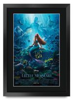 The Little Mermaid Movie Poster Signed Printed Autograph A3 Framed Memorabilia