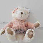 Mamas & Papas My First Bear White Plush Bear Pink Knit Cardigan & Skirt