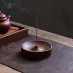 Incense Stick Burner Incense Base Home Decor Round Wooden Incense holder
