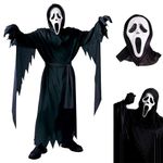 Kids Scream Ghost Face Cosplay Halloween Costume Death Fancy Dress Mask Blood.
