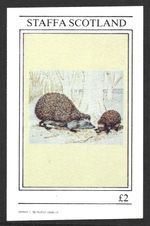 Staffa Scotland, 1982, £2 Hedgehogs, MNH Imperf M/S Sheet #M1625