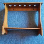 Vintage Wooden Laboratory Test Tube Holder Rack Stand 