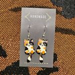 Cryptic Crafts Handmade Cat Dangle/Drop Hook Earrings Multicolour