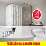 EcoSpa Bendy Shower Track 300cm Chrome Curtain Rail - Fully Adjustable Bendi