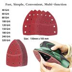 40-320Grit Mouse Detail Sanding Sheets Triangular Sander Pads 11 Hole Sand Paper