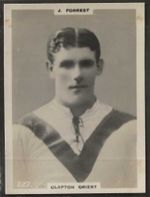 PINNACE FOOTBALL (LF SIZE PHOTO BACK RARE!)-#0227- CLAPTON ORIENT - J. FORREST