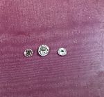 THREE BRIGHT OLD CT DIAMONDS FROM A 1906 BANGLE, .305 CTS TOTAL. 1 X .15 2X07