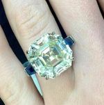 Asscher Cut 4.50Ct Diamond Solid 14k White Gold Engagement Ring Simulated Size 9
