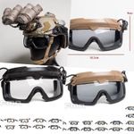 FMA Tactical 3mm Lens Antifog Split Mount Goggles for ARC Guide Rail Helmet