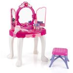 Princess Vanity Dressing Table & Stool Toy Kids Girls Role Play with Accessories