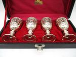 Vintage Boxed Set of 4 Silver Plated Goblets / Cups