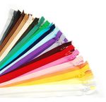 ZIPS 16"/40CM CLOSED END NYLON, ASSORTED COLS, IDEAL FOR CUSHIONS & DRESSES, X10