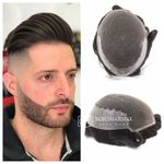 Mens Hair Replacement System Wave Lace Mono Skin Hair Wig Hairpiece Hair Toupee