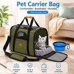 Cat Carrier Bag Portable Soft Fabric Folding Dog Puppy Large Pet Travel Green UK