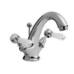 Hudson Reed Topaz Dual Lever Mono Basin Mixer Tap & Pop Up Waste Brass Chrome