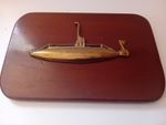 Ww1 Wooden Service Plaque With Brass Submarine