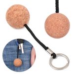 2Pcs 50mm Floating Cork Ball Key Ring Sailing Boat Float Buoyant Rope Kayak