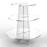 Cupcake Cake Display Stand - 3 Tier Round Clear White Black Blue Pink Acrylic