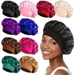 Satin Bonnet Night Sleep Hat Cap Silk feel Head Wrap Turban Cover Long Hair Care