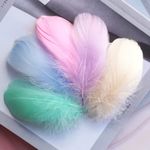 100 Solid Coloured Feathers - Mixed Sizes - Art, Craft, Bubble Balloon - Feather