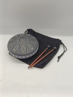 SenDeluz steel tongue drum 11-note 6" D-key rain drum with bag and mallets black