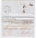 1843 LIVERPOOL SHIP LETTER PMK ON GLASGOW STAMPLESS LETTER TO MONTREAL CANADA